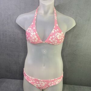 Agua Doce Bikini Brazilian Women S Pink White Flower Cheeky Bottom 2-pc